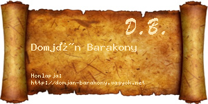 Domján Barakony névjegykártya